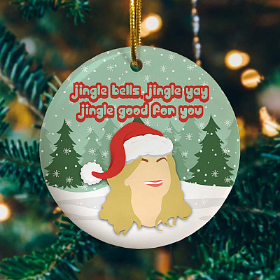 Alternative view of Jingle Bells Jingle Yay Jingle Good For You Movie Christmas Ornament - Holiday Flat Circle Ornament Keepsake