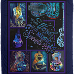 When Words Fail Music Speaks Guitar Fleece Blanket - Premium Sherpa Blanket - Woven Blanket, White, Cozy Plush Fleece Blanket - 50x60