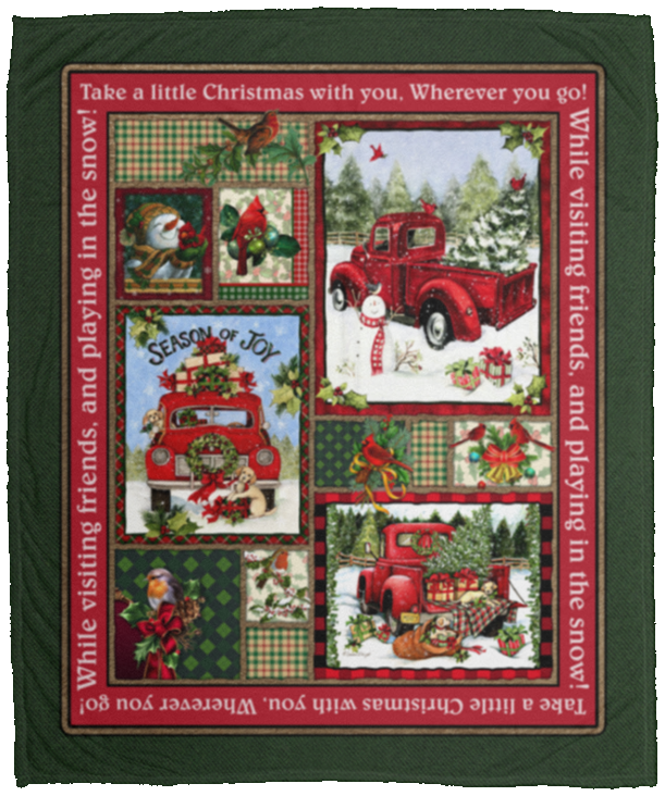 Vintage Red Truck Take A Little Christmas With You Wherever You Go Holiday Fleece Blanket - Premium Sherpa Blanket, White, Cozy Plush Fleece Blanket - 50x60 Vintage Red Truck Take A Little Christmas With You Wherever You Go Holiday Fleece Blanket - Premium Sherpa Blanket, White, Cozy Plush Fleece Blanket - 50x60