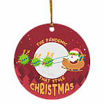 The Pandemic That Stole Christmas 2020 Decorative Christmas Ornament - Holiday Flat Circle Ornament, White, Circle Ornament The Pandemic That Stole Christmas 2020 Decorative Christmas Ornament - Holiday Flat Circle Ornament, White, Circle Ornament