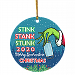 Stink Stank Stunk 2020 Merry Quarantine Christmas Circle Christmas Tree Ornament Keepsake, White, Circle Ornament Stink Stank Stunk 2020 Merry Quarantine Christmas Circle Christmas Tree Ornament Keepsake, White, Circle Ornament