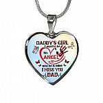 Daddy's Girl I Used To Be His Angel Butterflies Heart Pendant Necklace - Butterfly Father Daughter Necklace - Heart Luxury Necklace (Silver)