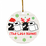 Personalized Toilet Paper with Family Name Quarantine Pandemic Christmas Holiday Flat Circle Ornament Keepsake, White, Circle Ornament Personalized Toilet Paper with Family Name Quarantine Pandemic Christmas Holiday Flat Circle Ornament Keepsake, White, Circle Ornament
