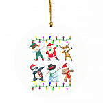 Dabbing Santa Elf Buddy with Friends Funny Christmas Holiday Flat Circle Ornament Keepsake, White, Circle Ornament Dabbing Santa Elf Buddy with Friends Funny Christmas Holiday Flat Circle Ornament Keepsake, White, Circle Ornament