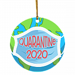 Earth Wearing Mask Quarantine 2020 Decorative Christmas Ornament - Holiday Flat Circle Ornament, White, Circle Ornament Earth Wearing Mask Quarantine 2020 Decorative Christmas Ornament - Holiday Flat Circle Ornament, White, Circle Ornament