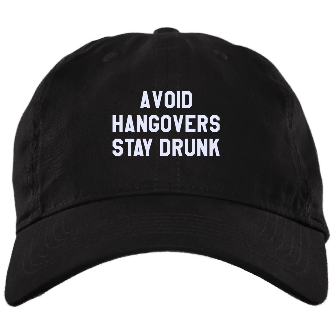 Avoid Hangovers Stay Drunk - Funny Wine Beer Lovers Twill Cap - High-Profile Snapback Hat - Trucker Hat, Black, Brushed Twill Dad Cap Avoid Hangovers Stay Drunk - Funny Wine Beer Lovers Twill Cap - High-Profile Snapback Hat - Trucker Hat, Black, Brushed Twill Dad Cap