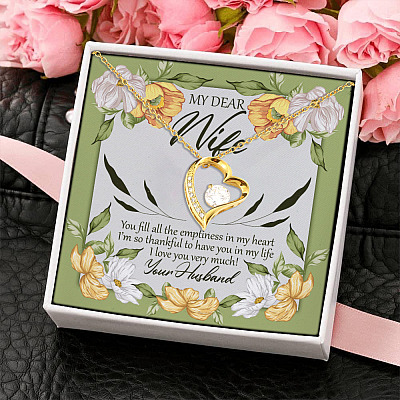 Alternative view of Dear My Wife You Fill All the Emptiness In My Heart I Love You Very Much Your Husband Forever Love Pendant Necklace