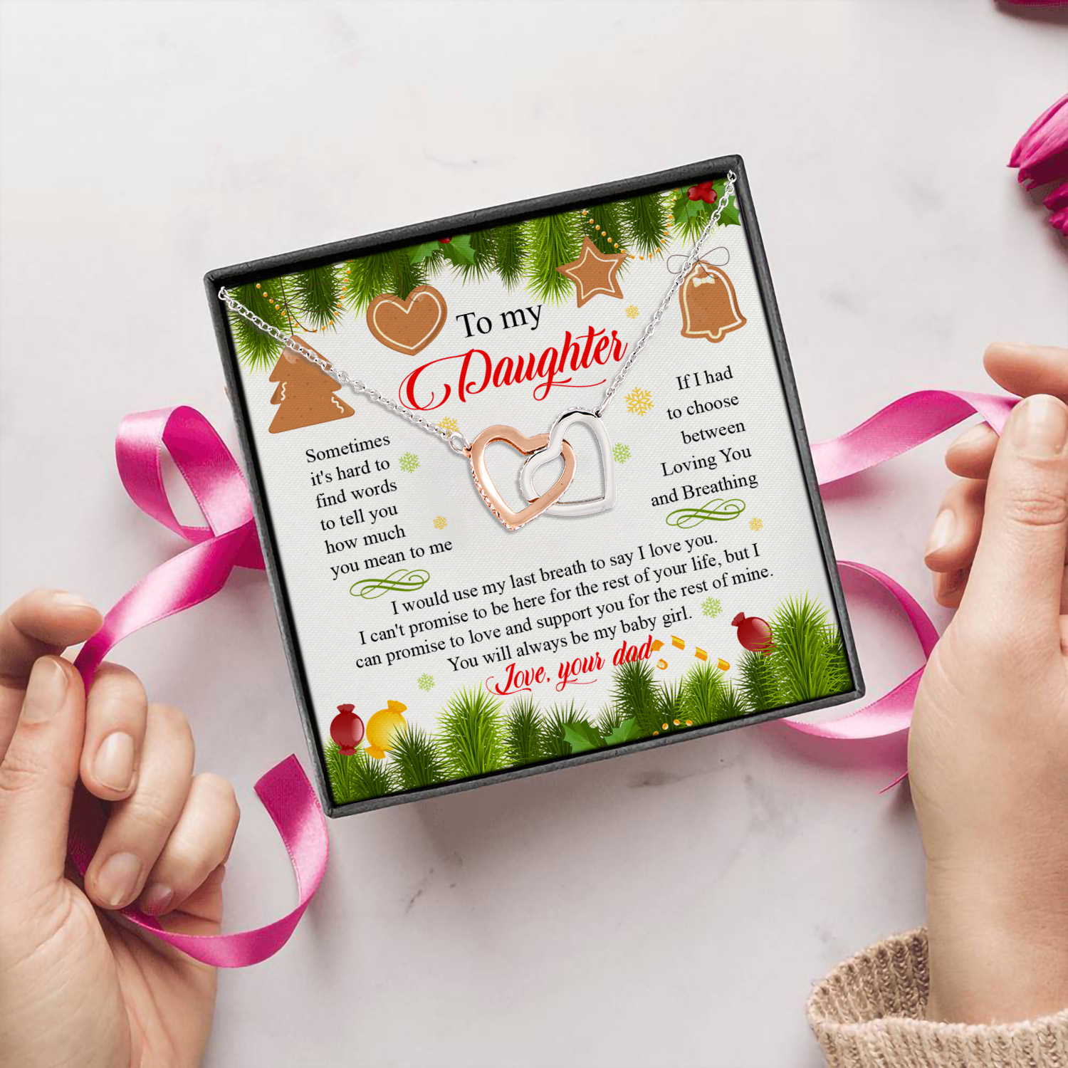 8Th. Be My Baby Girl Christmas(5) Interlocking Hearts Necklace 5