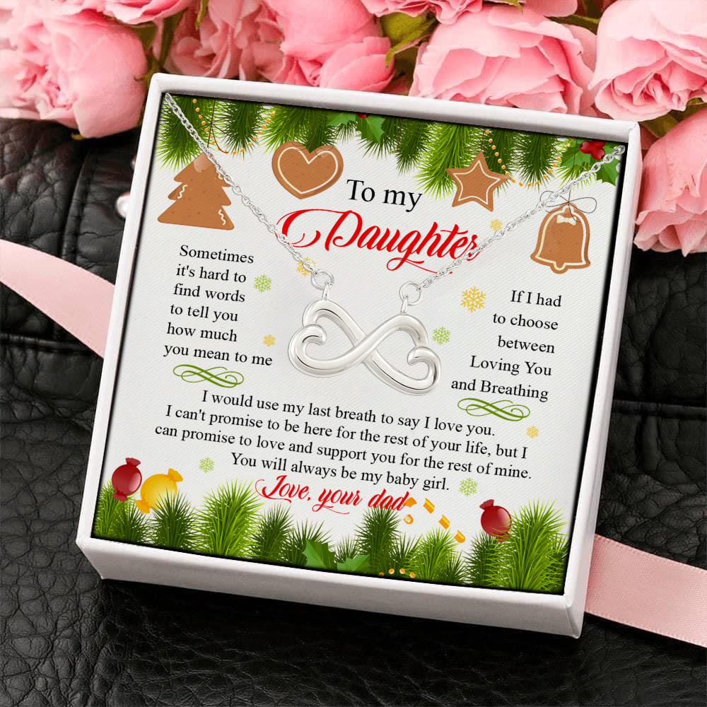 8Th. Be My Baby Girl Christmas(5) Infinity Heart Necklace (Silver) 4