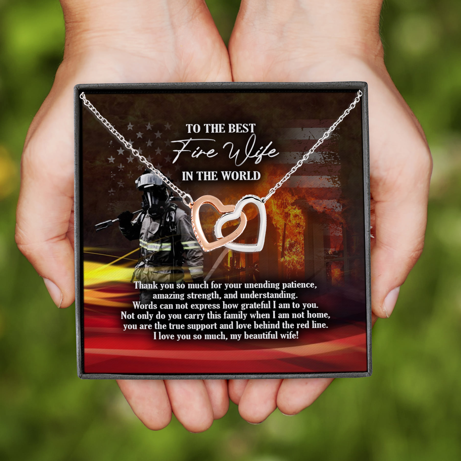 10Th. Fire Wife Interlocking Hearts Necklace