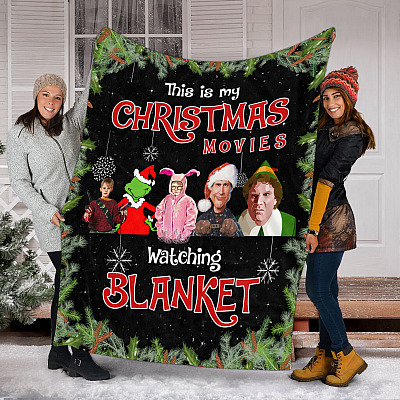 Alternative view of This Is Christmas Movies Watching Blanket Fleece Blanket - Mink Blanket - Woven Blanket