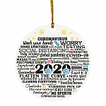 2020 Christmas Ornament Quarantine - 2020 Ornament Keepsake - Lockdown Pandemic Christmas Ornament 2020, White, Circle Ornament