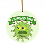Personalized I Survived 2020 Quarantined Circle Ornament - Holiday Pandemic Lockdown Gift, White, Circle Ornament Personalized I Survived 2020 Quarantined Circle Ornament - Holiday Pandemic Lockdown Gift, White, Circle Ornament