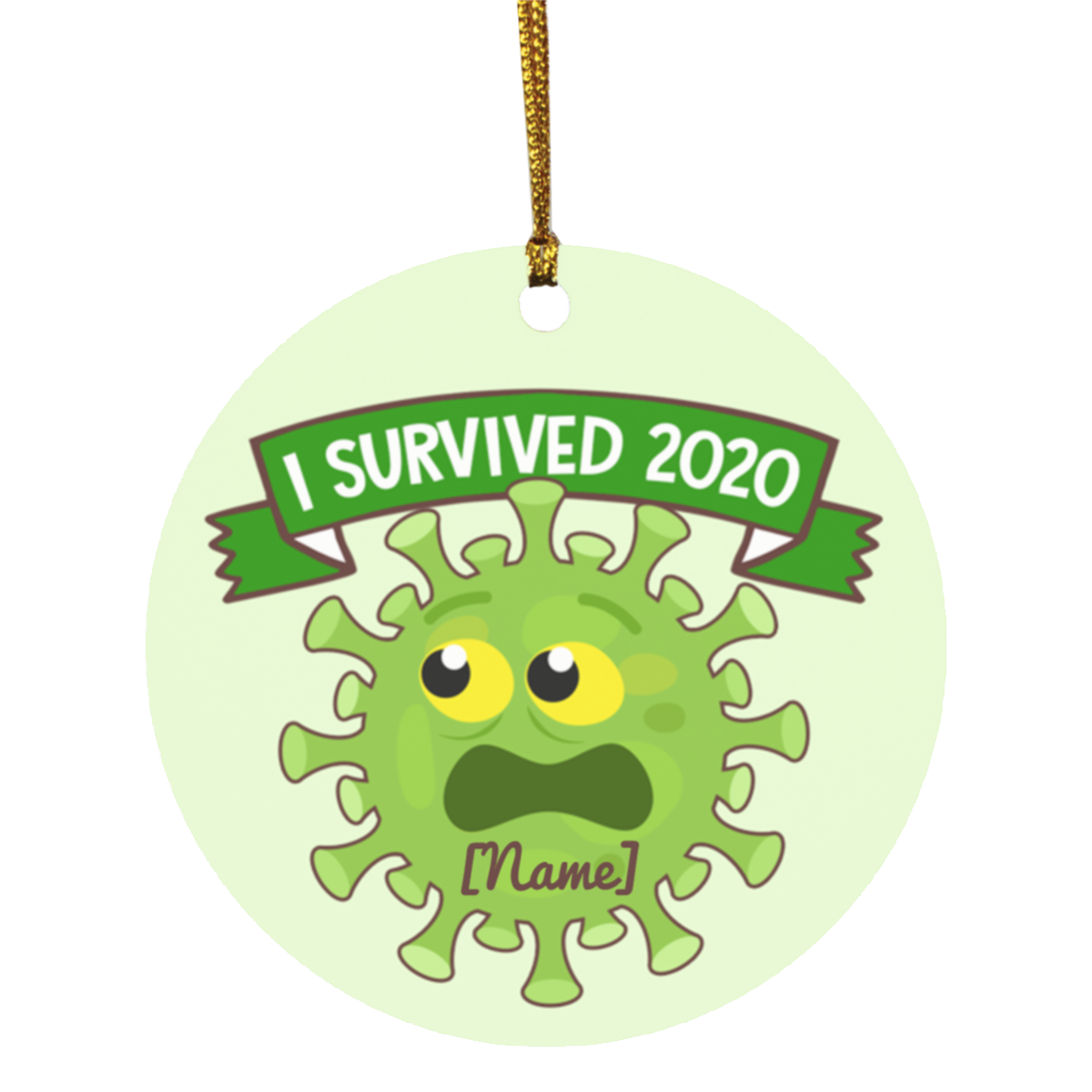 Personalized I Survived 2020 Quarantined Circle Ornament - Holiday Pandemic Lockdown Gift, White, Circle Ornament Personalized I Survived 2020 Quarantined Circle Ornament - Holiday Pandemic Lockdown Gift, White, Circle Ornament