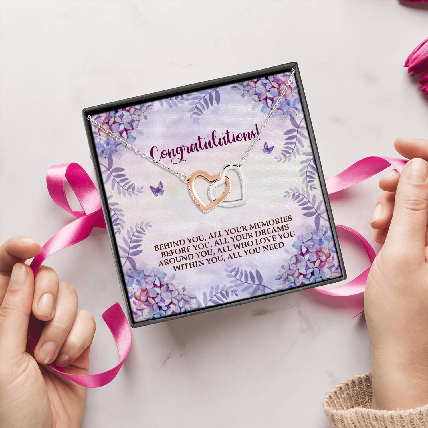 9Th. Congratulations(4) Interlocking Hearts Necklace 5