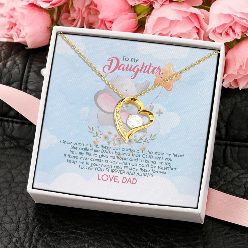 4O_ Granddaughter Elephant (daughter-dad) Forever Love Necklace (Gold) 4