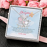 4O_ Granddaughter Elephant (daughter-dad) Forever Love Necklace (Silver) 4