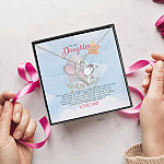 4O_ Granddaughter Elephant (daughter-dad) Forever Love Necklace (Silver) 5