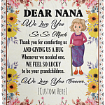 Personalized Dear Nana We Love You So So Much Fleece Blanket - Premium Mink Sherpa Blanket - Woven Blanket, White, Cozy Plush Fleece Blanket - 50x60 Personalized Dear Nana We Love You So So Much Fleece Blanket - Premium Mink Sherpa Blanket - Woven Blanket, White, Cozy Plush Fleece Blanket - 50x60