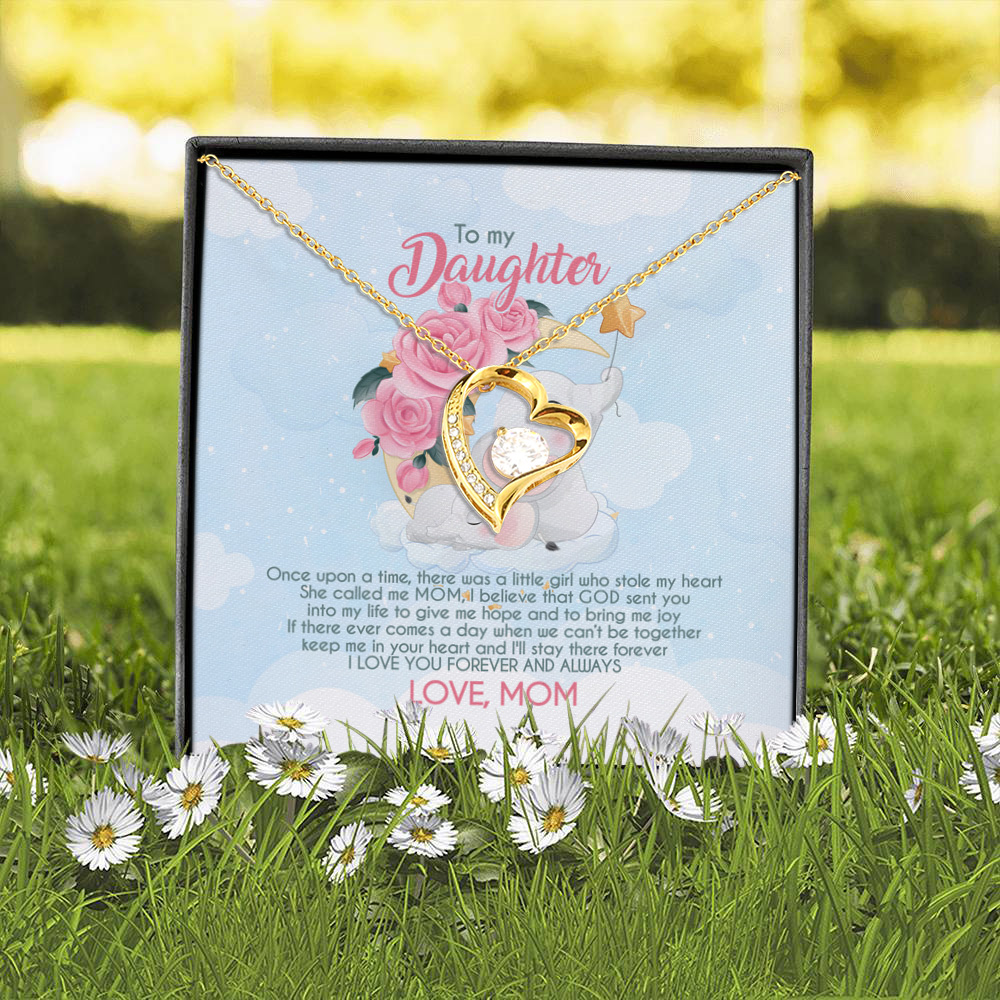 4O_ Granddaughter Elephant (daughter-mom) Forever Love Necklace (Gold) 2