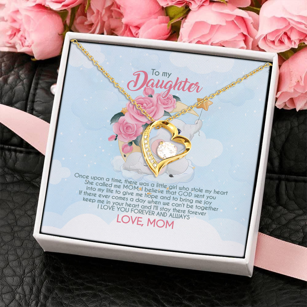 4O_ Granddaughter Elephant (daughter-mom) Forever Love Necklace (Gold) 4