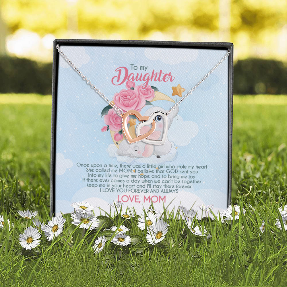 4O_ Granddaughter Elephant (daughter-mom) Interlocking Hearts Necklace 2