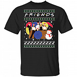 Friends TV Show Ugly Christmas Shirt - Friends Santa Ugly Christmas Sweater Shirt - Funny Xmas Gifts, Black, Unisex T-Shirt