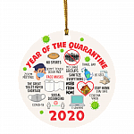 2020 Year of Quarantine Funny Pandemic Christmas Holiday Flat Circle Ornament Keepsake, White, Circle Ornament 2020 Year of Quarantine Funny Pandemic Christmas Holiday Flat Circle Ornament Keepsake, White, Circle Ornament