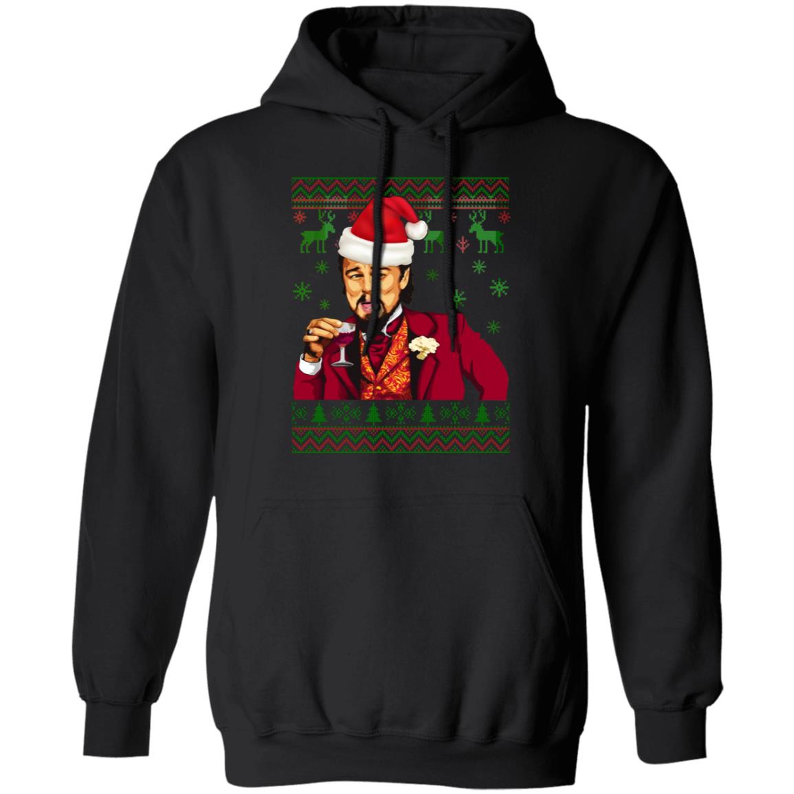 Leonardo Dicaprio Santa Christmas Shirt Funny Ugly Christmas Sweater Style Hoodie - Sweatshirt, Black, Hoodie