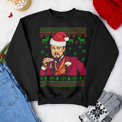 Alternative view of Leonardo Dicaprio Santa Christmas Shirt Funny Ugly Christmas Sweater Style Hoodie - Sweatshirt