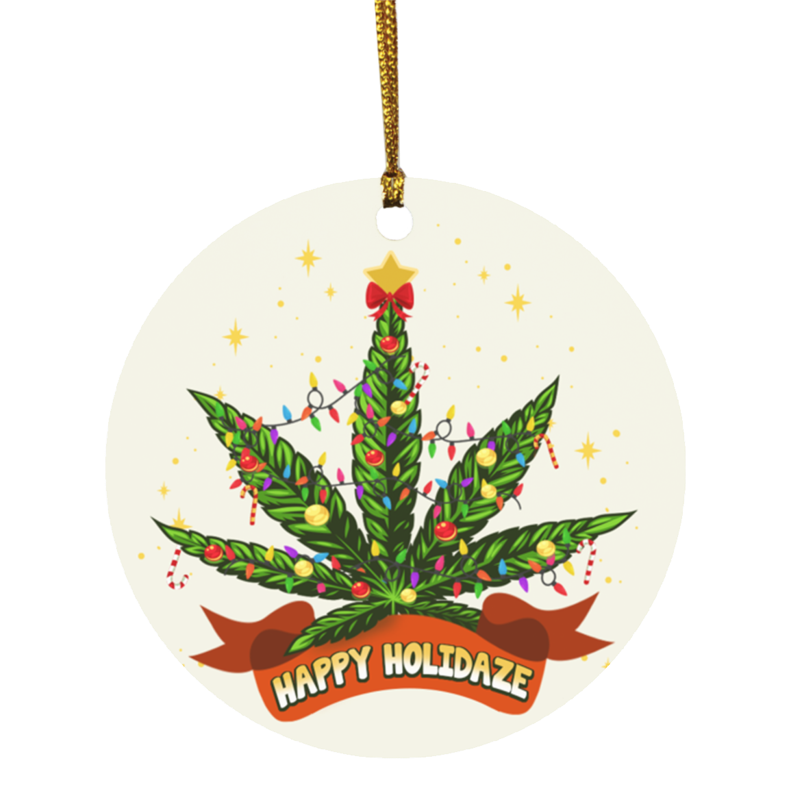 Happy Holidaze Decorative Christmas Ornament Keepsake - Holiday Flat Circle Ornament, White, Circle Ornament Happy Holidaze Decorative Christmas Ornament Keepsake - Holiday Flat Circle Ornament, White, Circle Ornament