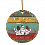 Personalized For Three Mother and Daughters Forever Linked Together Christmas Holiday Flat Circle Ornament, White, Circle Ornament Personalized For Three Mother and Daughters Forever Linked Together Christmas Holiday Flat Circle Ornament, White, Circle Ornament