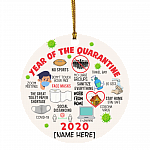Personalized 2020 Year of Quarantine Funny Pandemic Christmas Holiday Flat Circle Ornament Keepsake, White, Circle Ornament Personalized 2020 Year of Quarantine Funny Pandemic Christmas Holiday Flat Circle Ornament Keepsake, White, Circle Ornament
