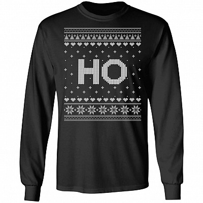 Where My Ho's At Christmas Couples Hoodie - Sweatshirt - Long Sleeve for Men, Black, Long Sleeve