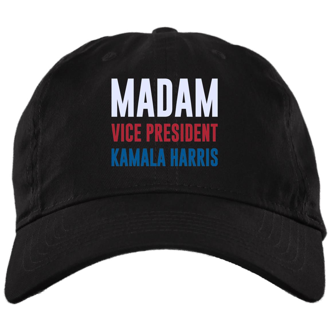 Madam Vice President Kamala Harris Twill Cap - High-Profile Snapback Hat - VP Kamala Harris Trucker Hat, Black, Brushed Twill Dad Cap Madam Vice President Kamala Harris Twill Cap - High-Profile Snapback Hat - VP Kamala Harris Trucker Hat, Black, Brushed Twill Dad Cap
