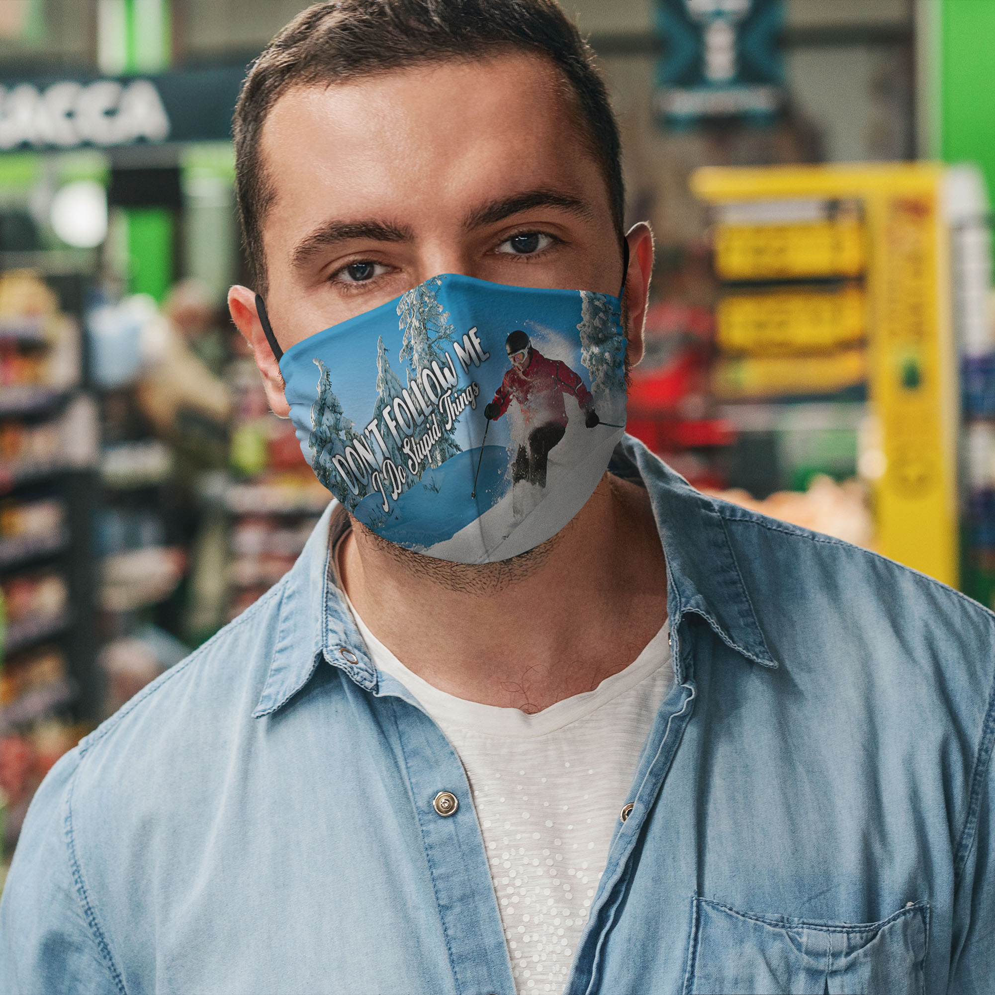 5VT. Do Stupid Things Snowskating mask mockup