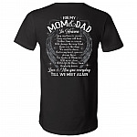 For My Mom And Dad In Heaven I Miss You More Than Anybody Knows Love And Miss You Everyday Print On Back T-Shirt, Black, V-Neck T-Shirt