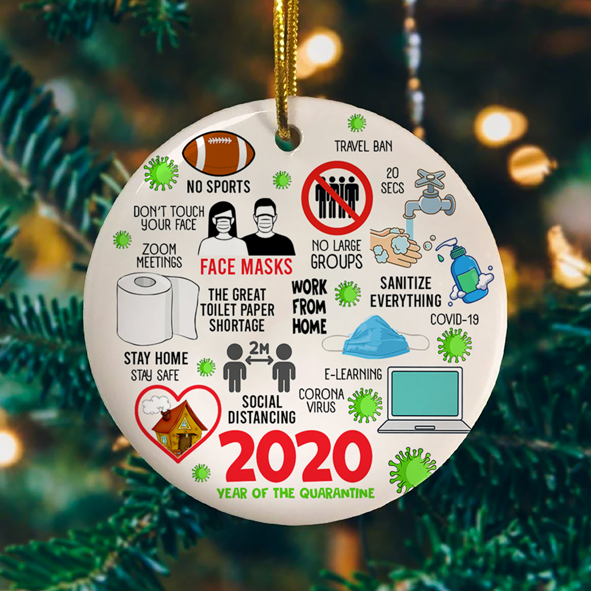 9vt. 2020 year of the quarantine ornament mockup
