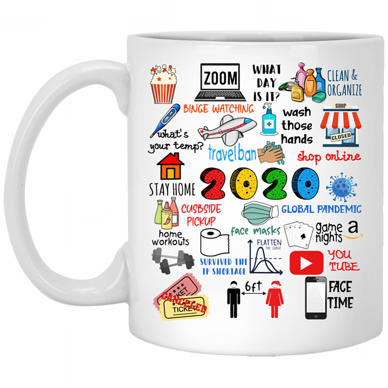 Pandemic 2020 Quarantine Christmas Annual Events Memorial 2020 Holiday Ceramic Coffee Mug, White, 11 oz. White Mug