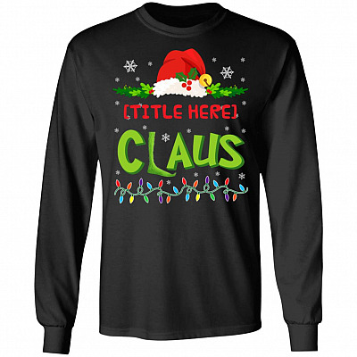 Personalized Elves Funny Santa Grandparents Christmas Gift Hoodie - Sweatshirt - Long Sleeve Shirt, Black, Long Sleeve