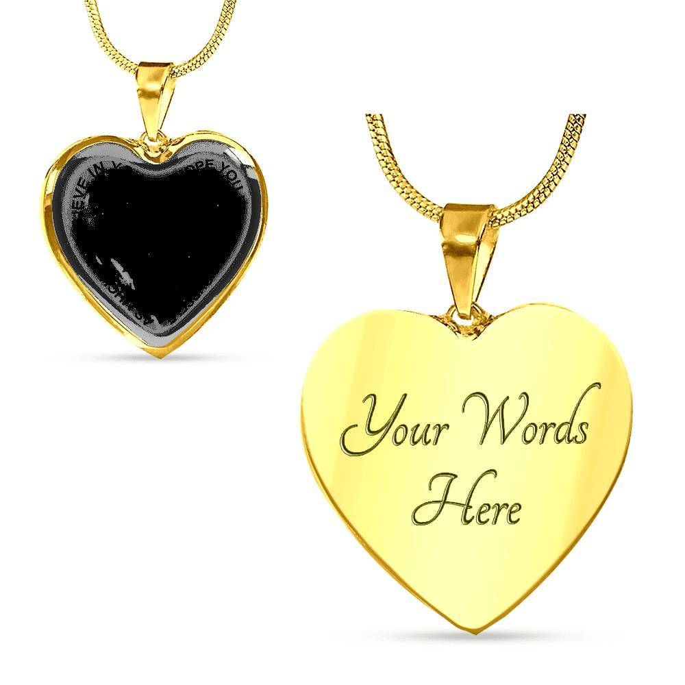To My Daughter Im Your Dad Emotional Father Daughter Quotes Heart Pendant Necklace - Heart Luxury Necklace (Gold Plated)