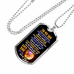 To My Son I Want You To Believe Deep In Your Heart That You're Capable Of Achieving Anything Dog Tag Pendant Necklace - Dog Tag (Silver)