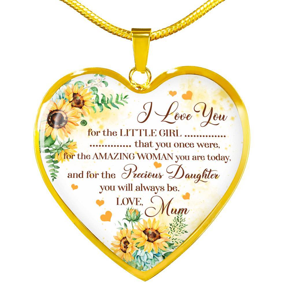 I Love You For The Little Girl That You Once Were For The Amazing Woman You Are Today Heart Pendant Necklace - Heart Luxury Necklace (Gold Plated) I Love You For The Little Girl That You Once Were For The Amazing Woman You Are Today Heart Pendant Necklace - Heart Luxury Necklace (Gold Plated)