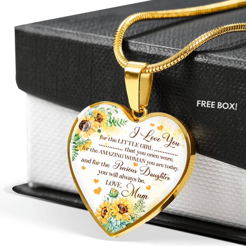 I Love You For The Little Girl That You Once Were For The Amazing Woman You Are Today Heart Pendant Necklace - Heart Luxury Necklace (Gold Plated) I Love You For The Little Girl That You Once Were For The Amazing Woman You Are Today Heart Pendant Necklace - Heart Luxury Necklace (Gold Plated)