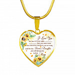 I Love You For The Little Girl That You Once Were For The Amazing Woman You Are Today Heart Pendant Necklace - Heart Luxury Necklace (Gold Plated)