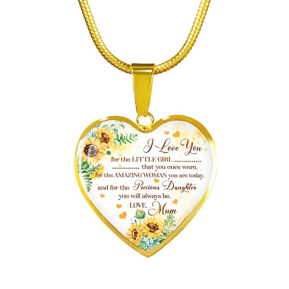 I Love You For The Little Girl That You Once Were For The Amazing Woman You Are Today Heart Pendant Necklace - Heart Luxury Necklace (Gold Plated) I Love You For The Little Girl That You Once Were For The Amazing Woman You Are Today Heart Pendant Necklace - Heart Luxury Necklace (Gold Plated)