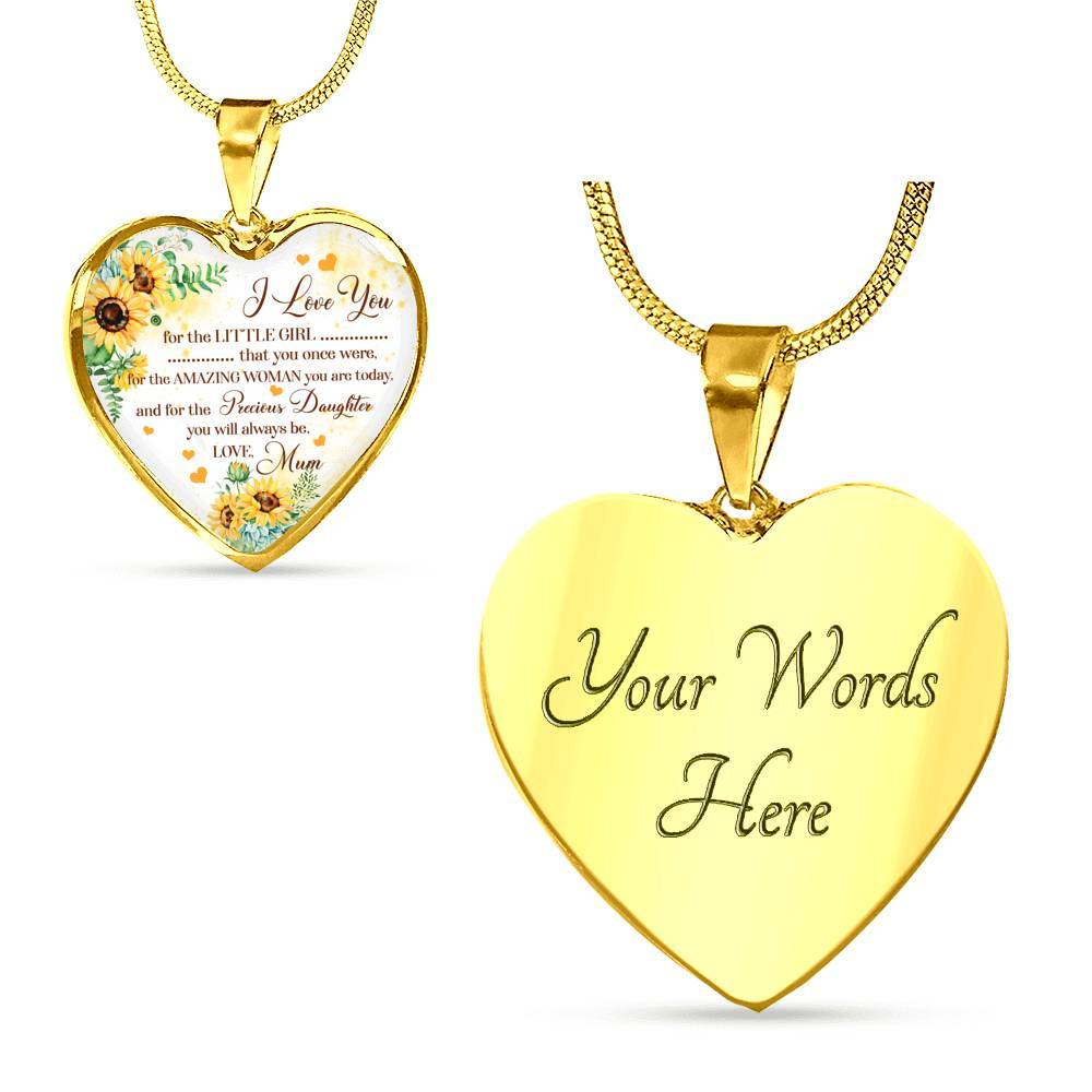 I Love You For The Little Girl That You Once Were For The Amazing Woman You Are Today Heart Pendant Necklace - Heart Luxury Necklace (Gold Plated) I Love You For The Little Girl That You Once Were For The Amazing Woman You Are Today Heart Pendant Necklace - Heart Luxury Necklace (Gold Plated)