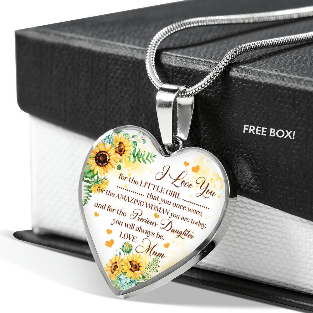 I Love You For The Little Girl That You Once Were For The Amazing Woman You Are Today Heart Pendant Necklace - Heart Luxury Necklace (Silver) I Love You For The Little Girl That You Once Were For The Amazing Woman You Are Today Heart Pendant Necklace - Heart Luxury Necklace (Silver)