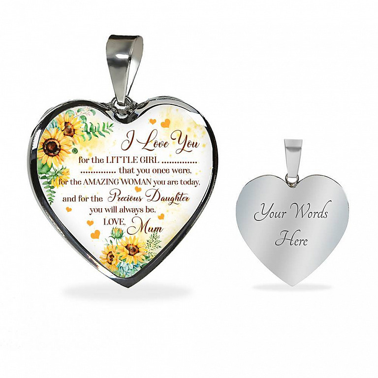 I Love You For The Little Girl That You Once Were For The Amazing Woman You Are Today Heart Pendant Necklace - Heart Luxury Necklace (Silver)