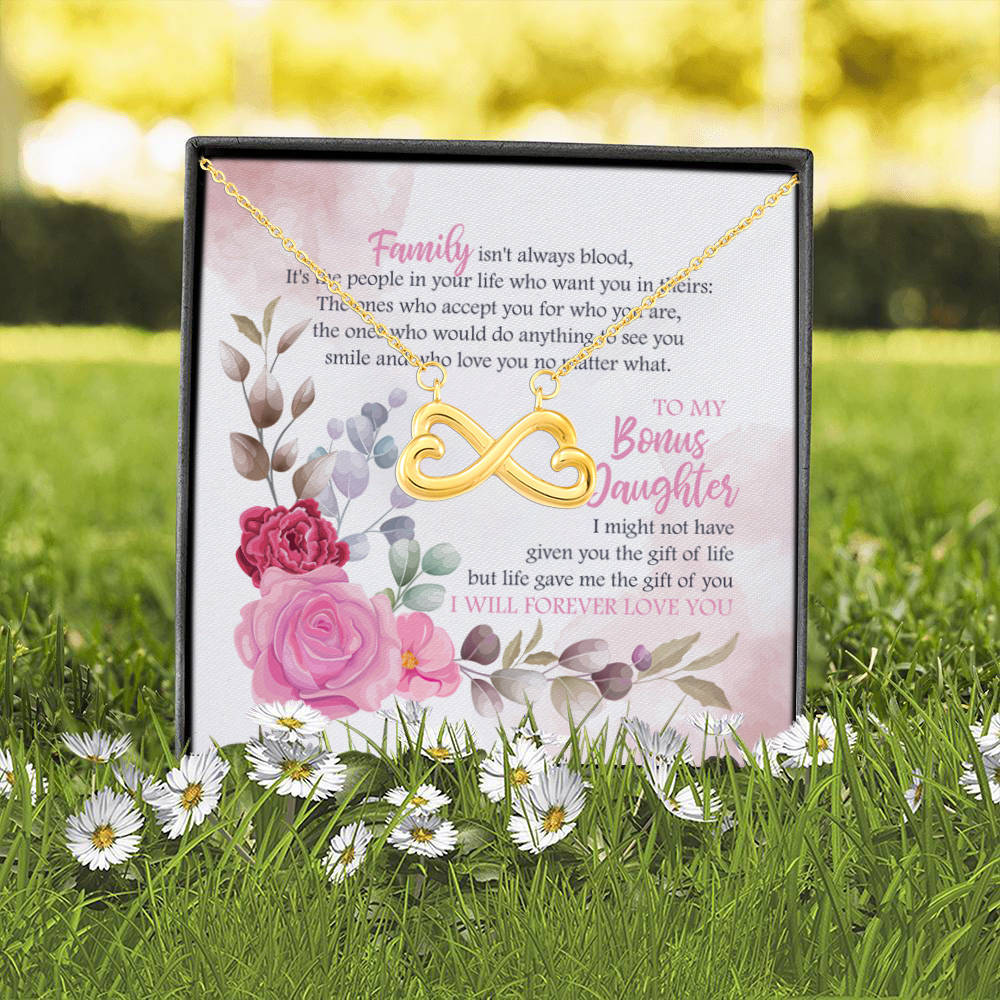 5O_ Bonus Daughter (5) Infinity Heart Necklace (Gold) 2